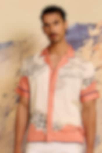 Multi-Colored Twill Silk Printed Wedding Shirt by Shivan & Narresh Men at Pernia's Pop Up Shop