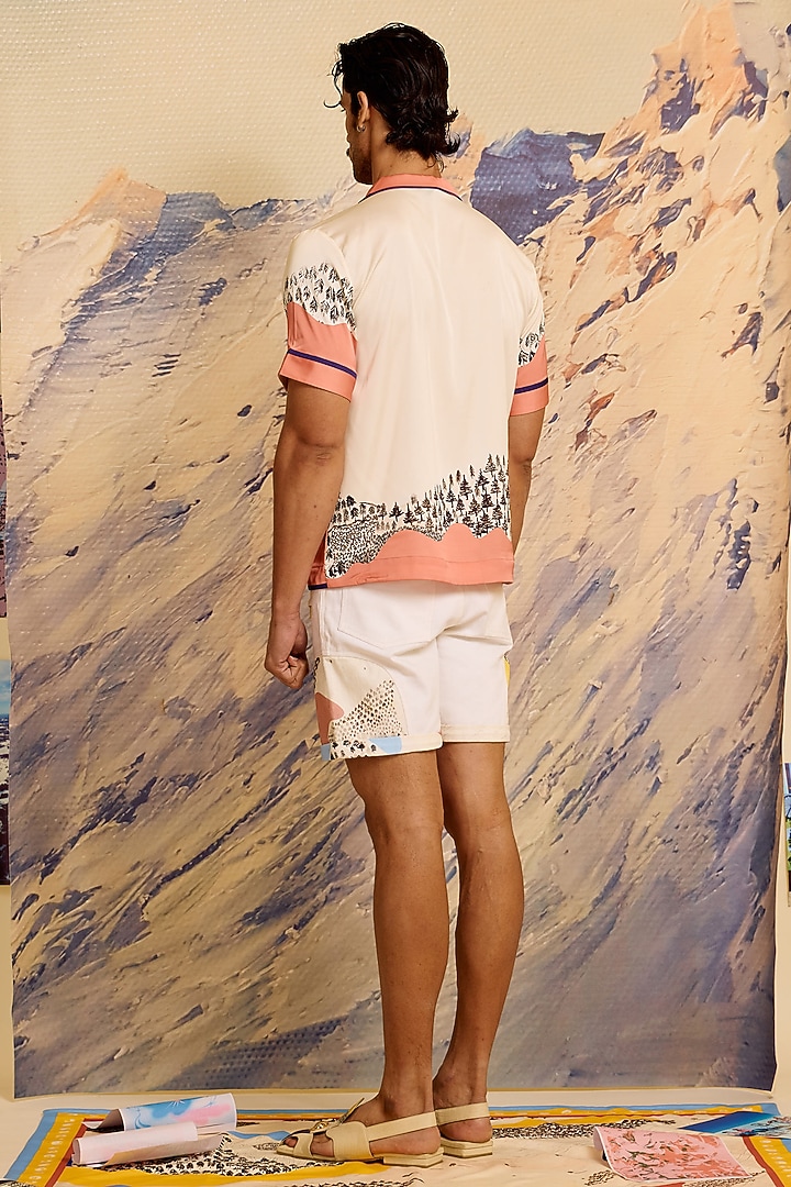 Multi-Colored Twill Silk Printed Wedding Shirt by Shivan & Narresh Men at Pernia's Pop Up Shop