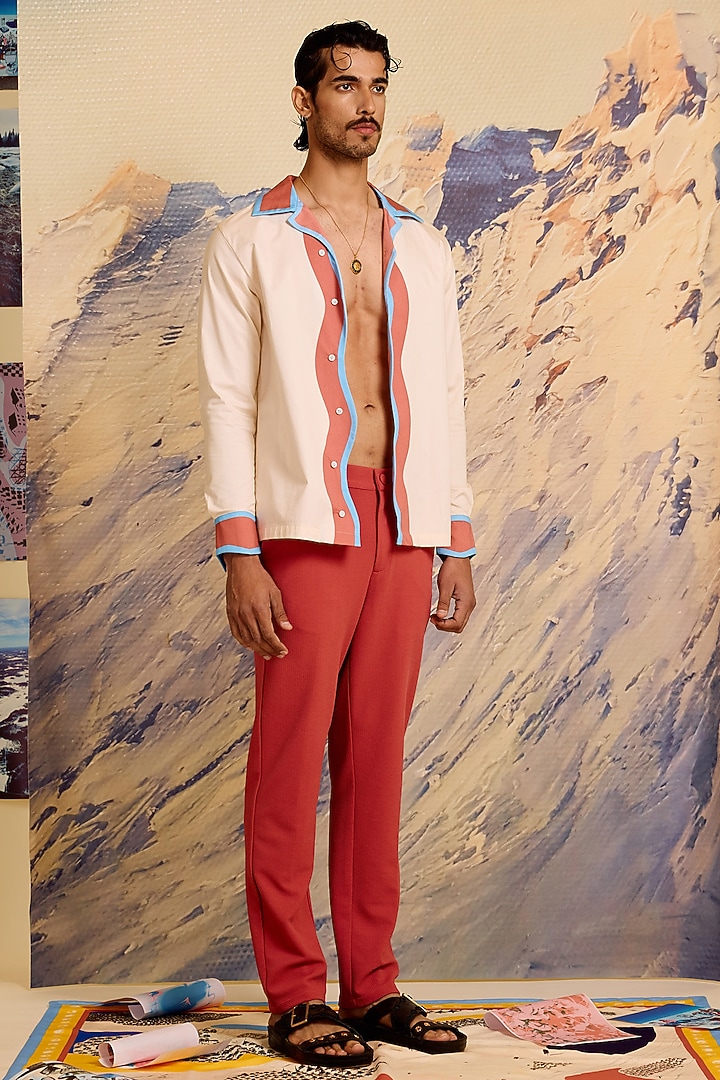 Ivory Cotton Satin Shacket by Shivan & Narresh Men at Pernia's Pop Up Shop