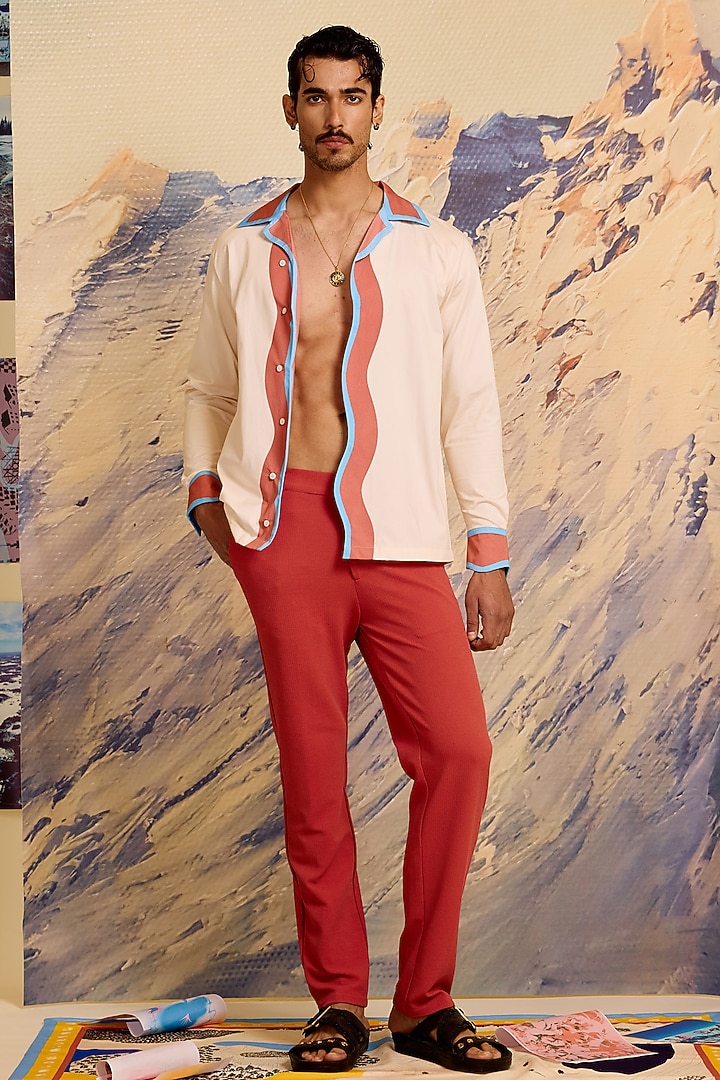 Ivory Cotton Satin Shacket by Shivan & Narresh Men at Pernia's Pop Up Shop