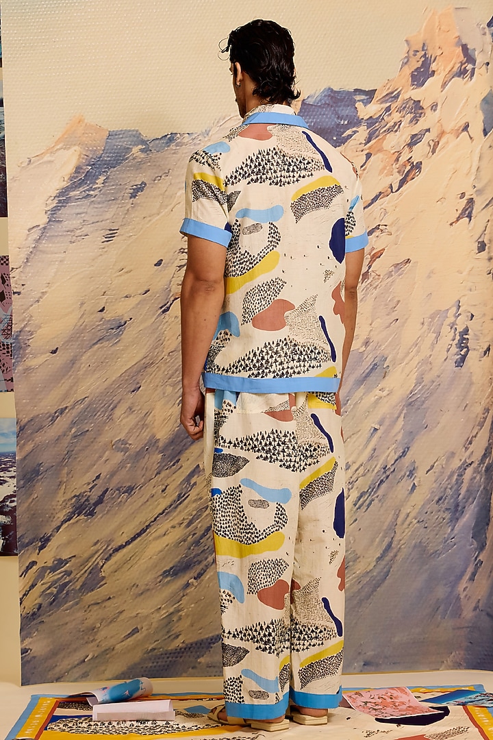 Multi-Colored Cotton Silk Printed Pants by Shivan & Narresh Men at Pernia's Pop Up Shop