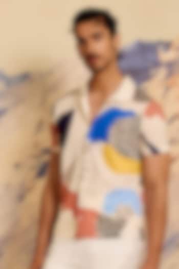 Multi-Colored Jersey Printed Wedding Shirt by Shivan & Narresh Men at Pernia's Pop Up Shop