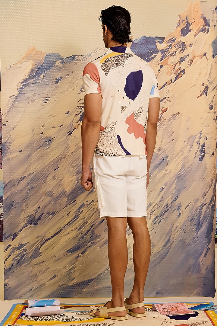 Multi-Colored Jersey Printed Wedding Shirt by Shivan & Narresh Men at Pernia's Pop Up Shop