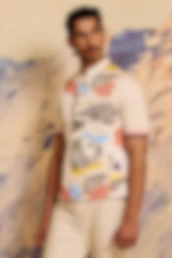 Multi-Colored Polyester Satin Printed Bundi Jacket by Shivan & Narresh Men at Pernia's Pop Up Shop