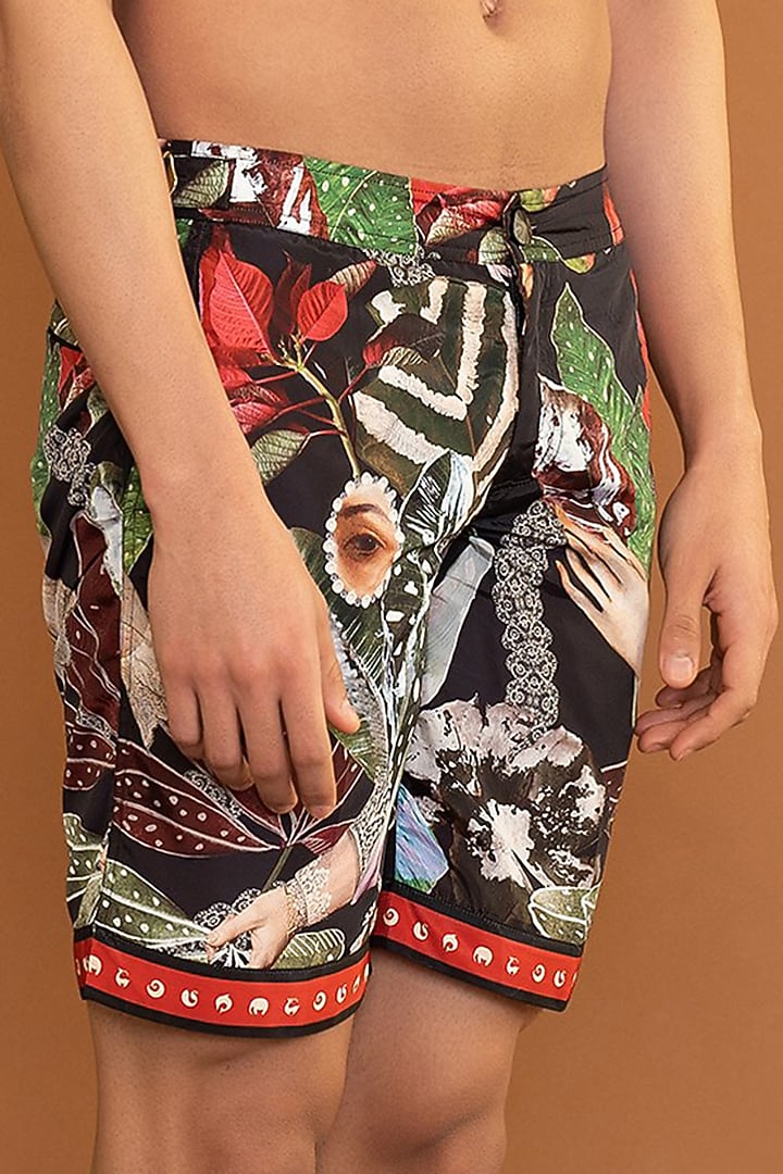 Multi-Colored Polyester Shorts by Shivan & Narresh Men at Pernia's Pop Up Shop