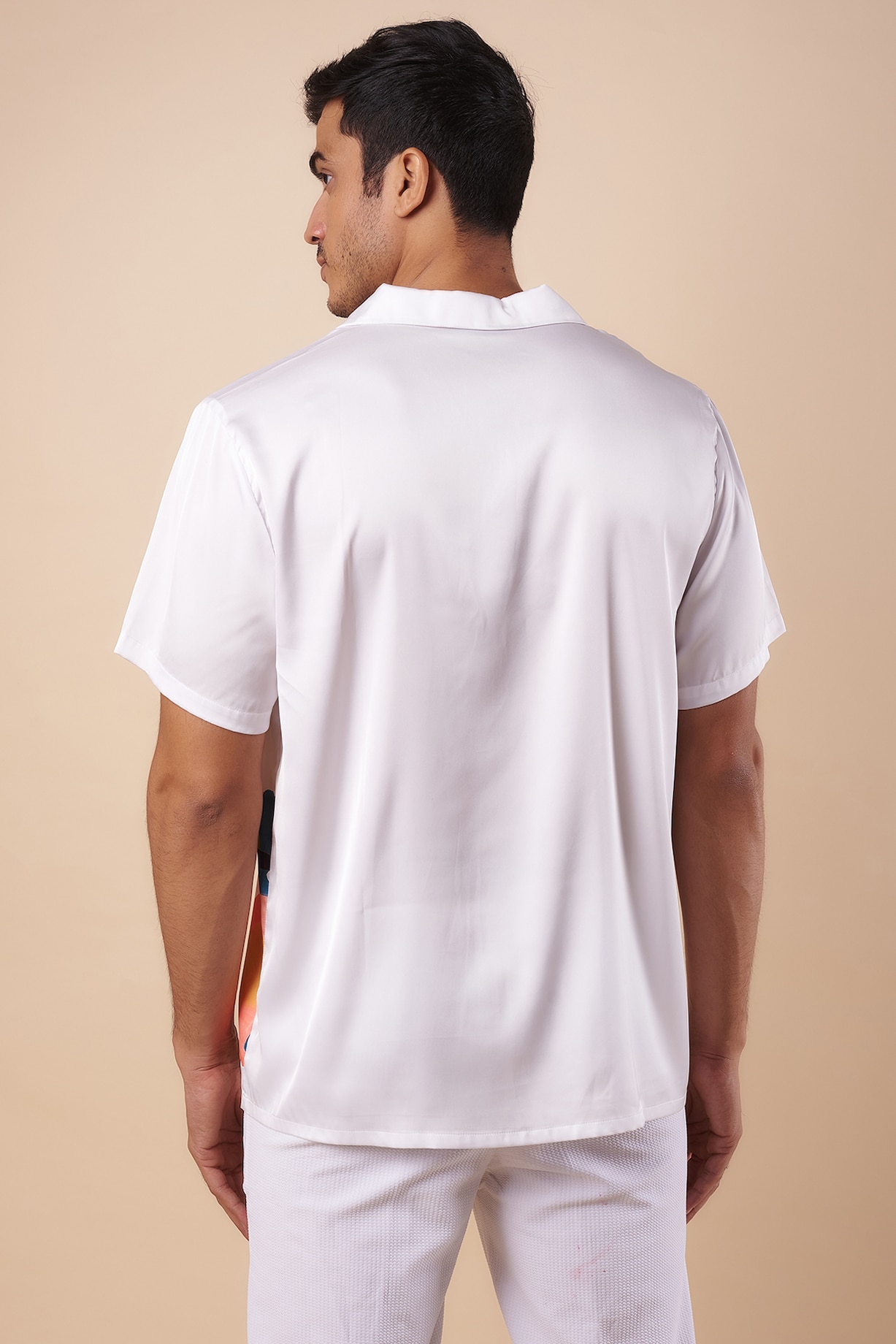 White Printed Resort Shirt Design by Shivan & Narresh Men at Pernia's Pop  Up Shop 2024