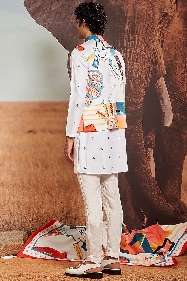 Multi-Colored Fuse Polyester Satin Bundi Jacket by Shivan & Narresh Men at Pernia's Pop Up Shop