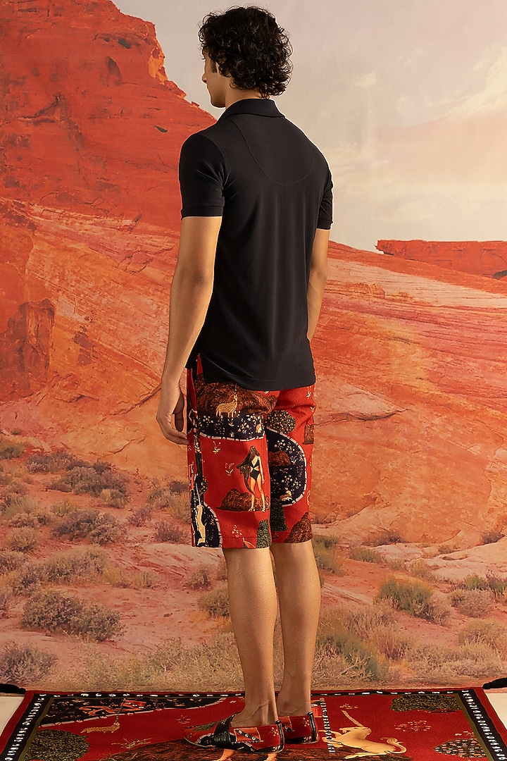Sapphire Polyester Jersey Polo T-Shirt by Shivan & Narresh Men at Pernia's Pop Up Shop