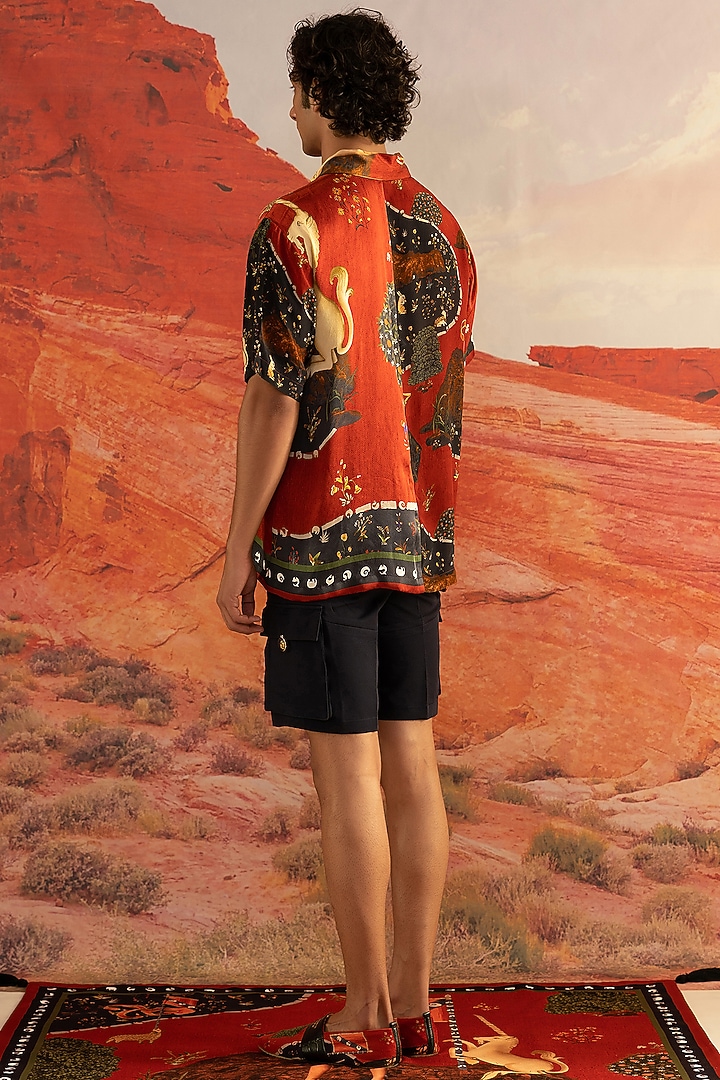 Multi-Coloured Printed Resort Wedding Shirt by Shivan & Narresh Men at Pernia's Pop Up Shop