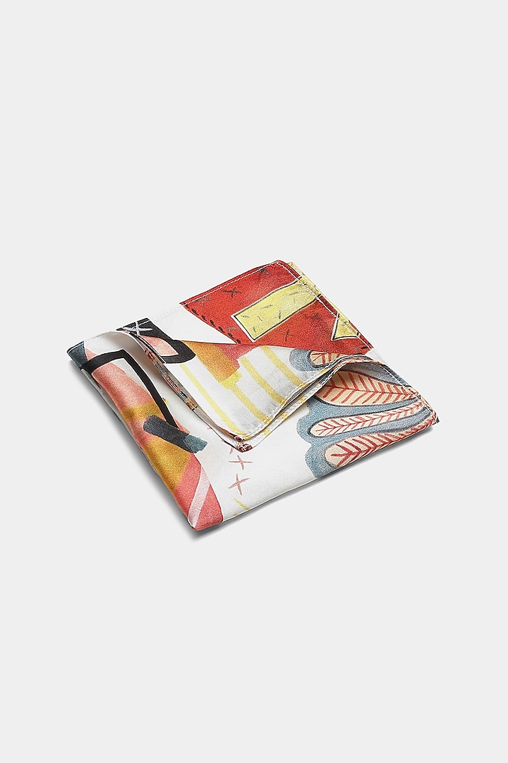 Multi-Colored Silk Pocket Square by Shivan & Narresh Men