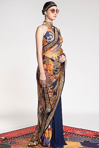 Multi Colored Printed & Embroidered Saree by Shivan & Narresh