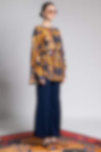 Multi Colored Printed Top With Flared Sleeves by Shivan & Narresh at Pernia's Pop Up Shop
