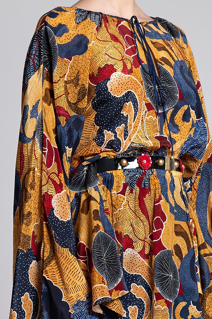 Multi Colored Printed Top With Flared Sleeves by Shivan & Narresh at Pernia's Pop Up Shop