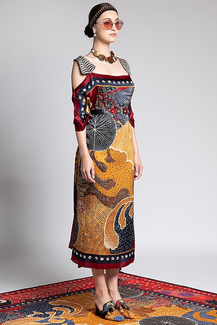 Multi Colored Printed Scarf Dress by Shivan & Narresh