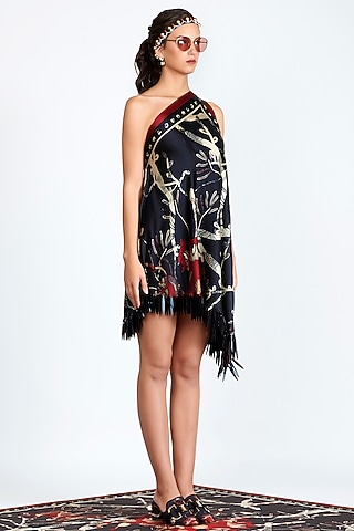 Black Printed & Embroidered Dress by Shivan & Narresh