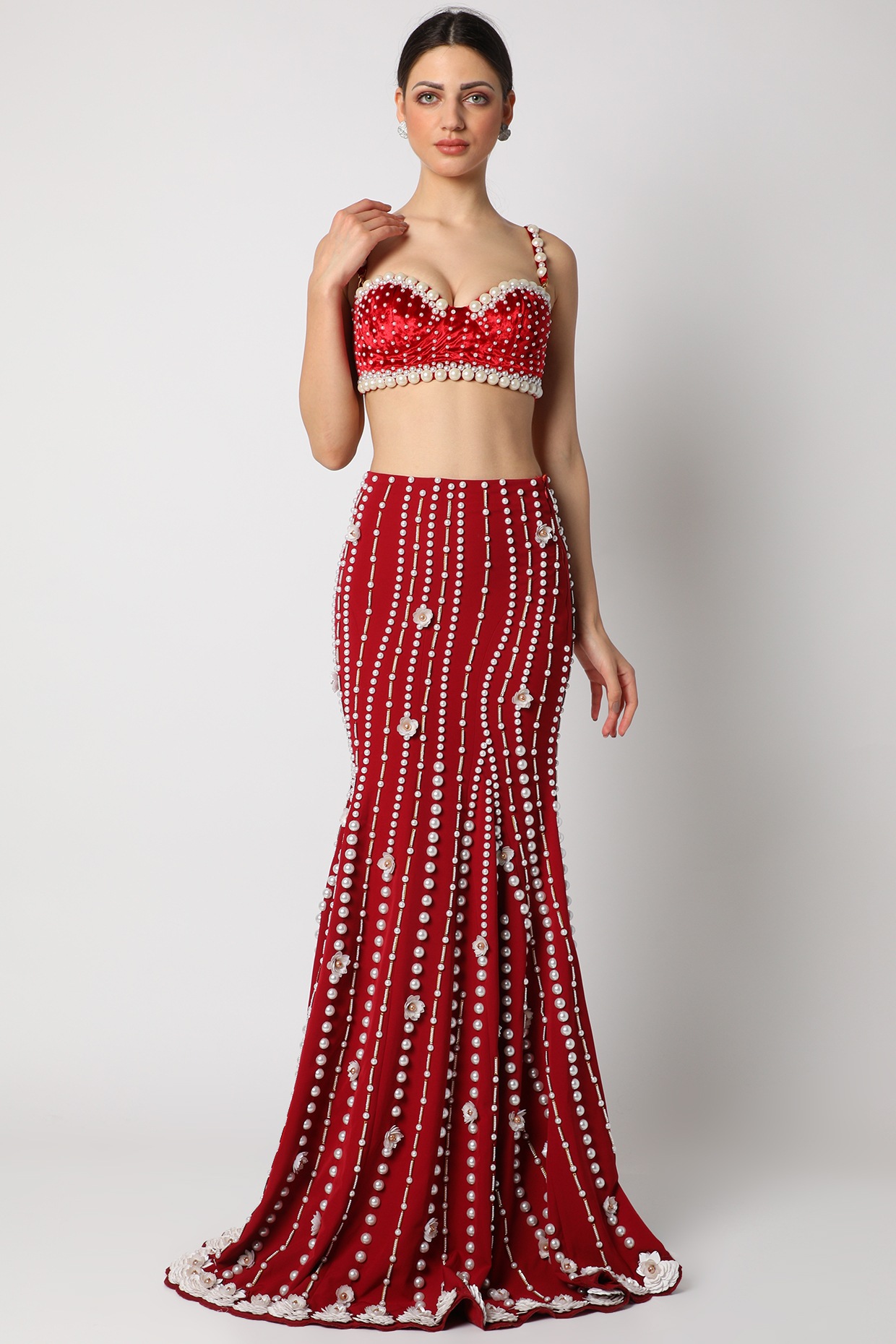 Onyx Rosa Celebration Lehenga with Beaded Bustier available only at Shivan  and Narresh – SHIVAN & NARRESH