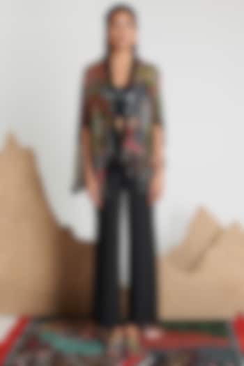 Multi-Colored Silk Organza Cape by Shivan & Narresh at Pernia's Pop Up Shop