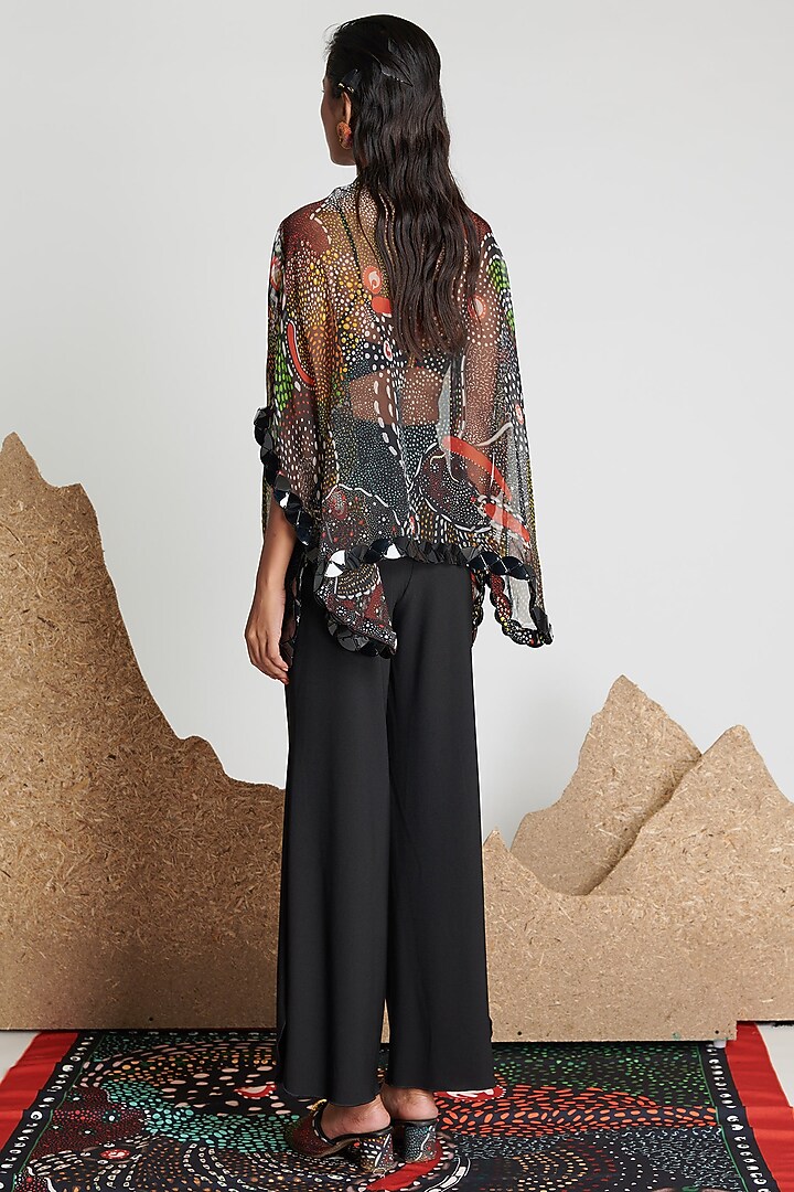 Multi-Colored Silk Organza Cape by Shivan & Narresh at Pernia's Pop Up Shop