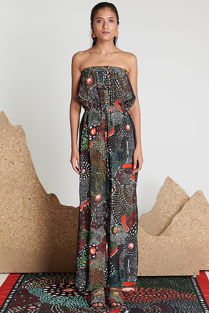 Multi-Colored Off-Shoulder Jumpsuit by Shivan & Narresh at Pernia's Pop Up Shop