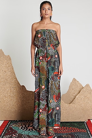 Multi-Colored Off-Shoulder Jumpsuit by Shivan & Narresh