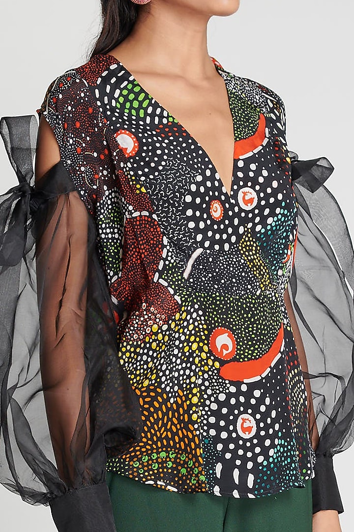 Multi-Colored Viscose Cellulose Crepe Top by Shivan & Narresh at Pernia's Pop Up Shop