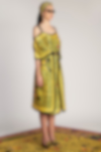 Yellow Printed Scarf Dress by Shivan & Narresh