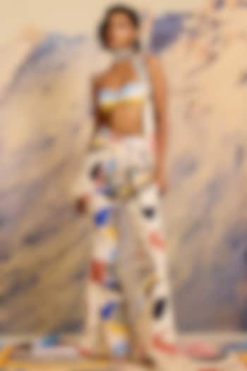 Multi-Colored Jersey Palazzo by Shivan & Narresh at Pernia's Pop Up Shop