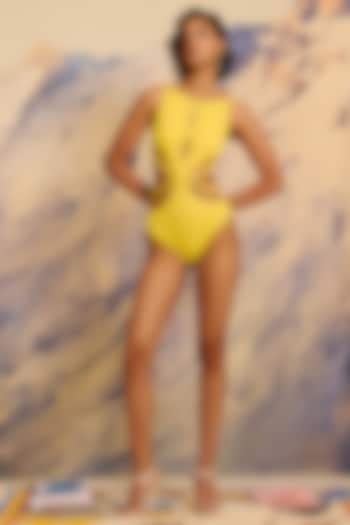 Yellow Italian Jersey Trikini by Shivan & Narresh at Pernia's Pop Up Shop