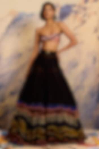 Noir Black Organza Bridal Lehenga by Shivan & Narresh at Pernia's Pop Up Shop