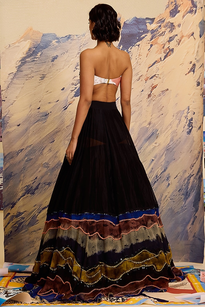 Noir Black Organza Bridal Lehenga by Shivan & Narresh at Pernia's Pop Up Shop