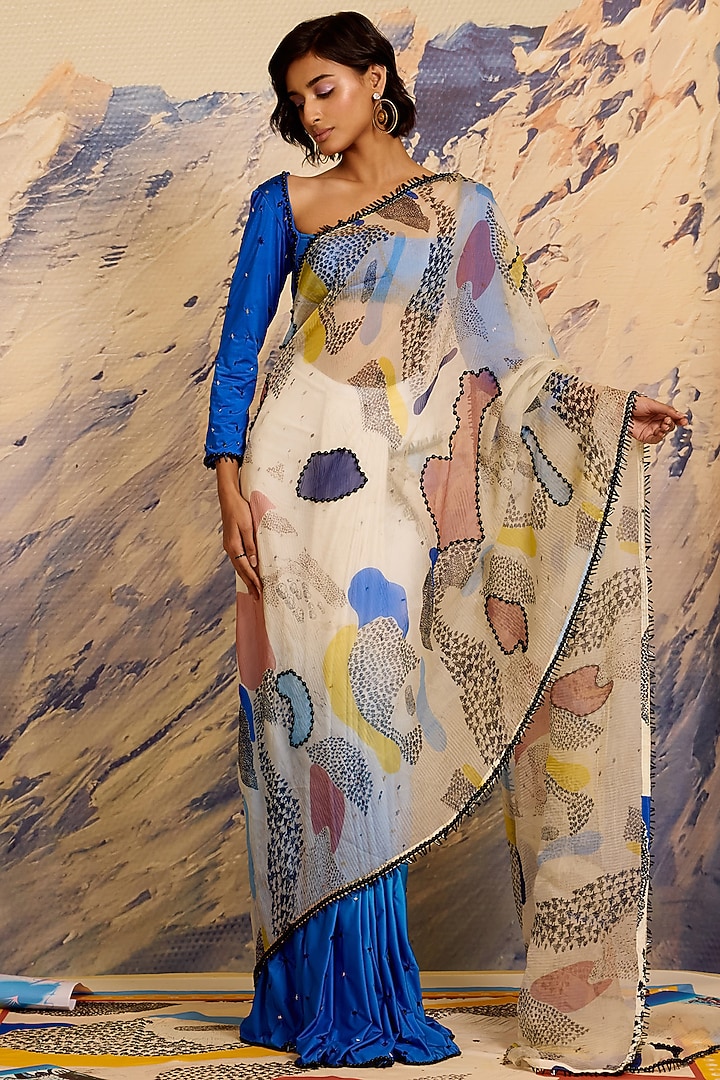 Cobalt Jersey Blouse by Shivan & Narresh at Pernia's Pop Up Shop