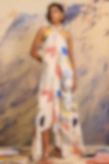 Multi-Colored Chiffon Cocktail Dress by Shivan & Narresh at Pernia's Pop Up Shop