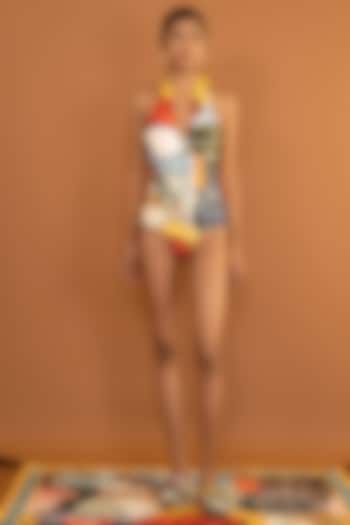 Multi-Colored Printed Maillot by Shivan & Narresh at Pernia's Pop Up Shop
