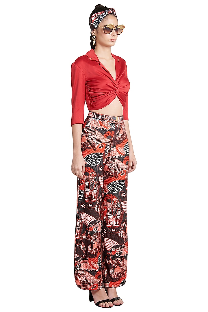 Multi Colored Flared Trouser Pants by Shivan & Narresh