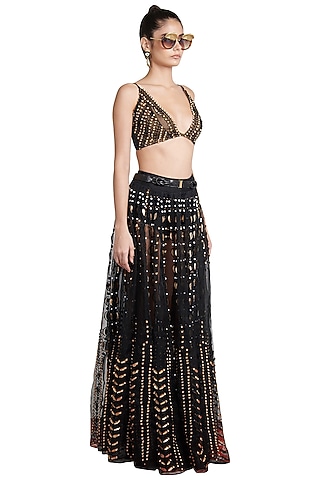 Black Skein Sheer Blouse by Shivan & Narresh