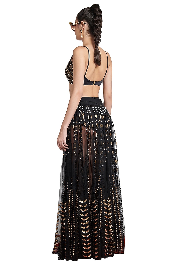 Black Skein Sheer Blouse by Shivan & Narresh at Pernia's Pop Up Shop