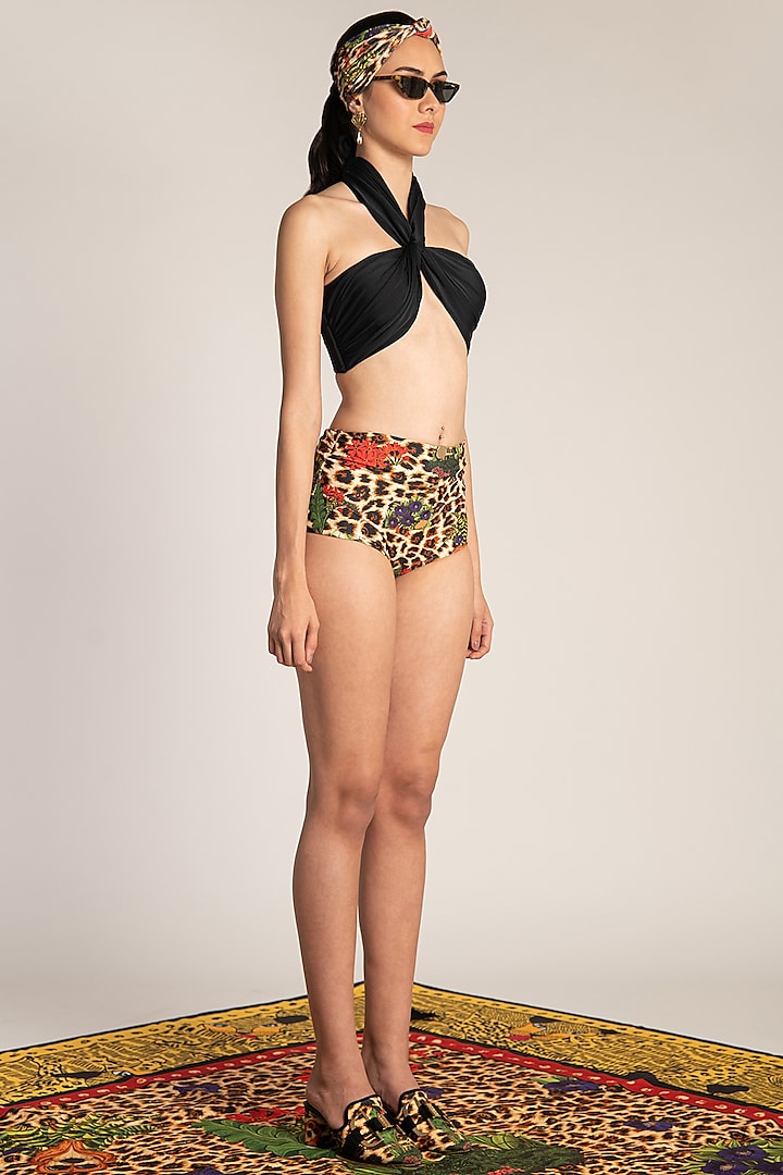 Multi Colored Panthera Printed Bikini Set by Shivan & Narresh