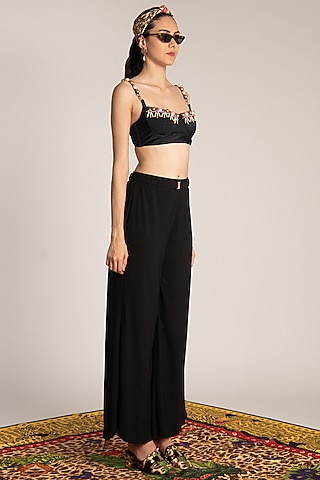 Black Printed Blouse With Skienwork by Shivan & Narresh