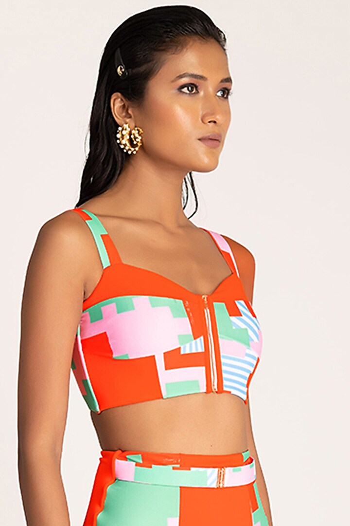 Orange Printed Bikini Set by Shivan & Narresh at Pernia's Pop Up Shop