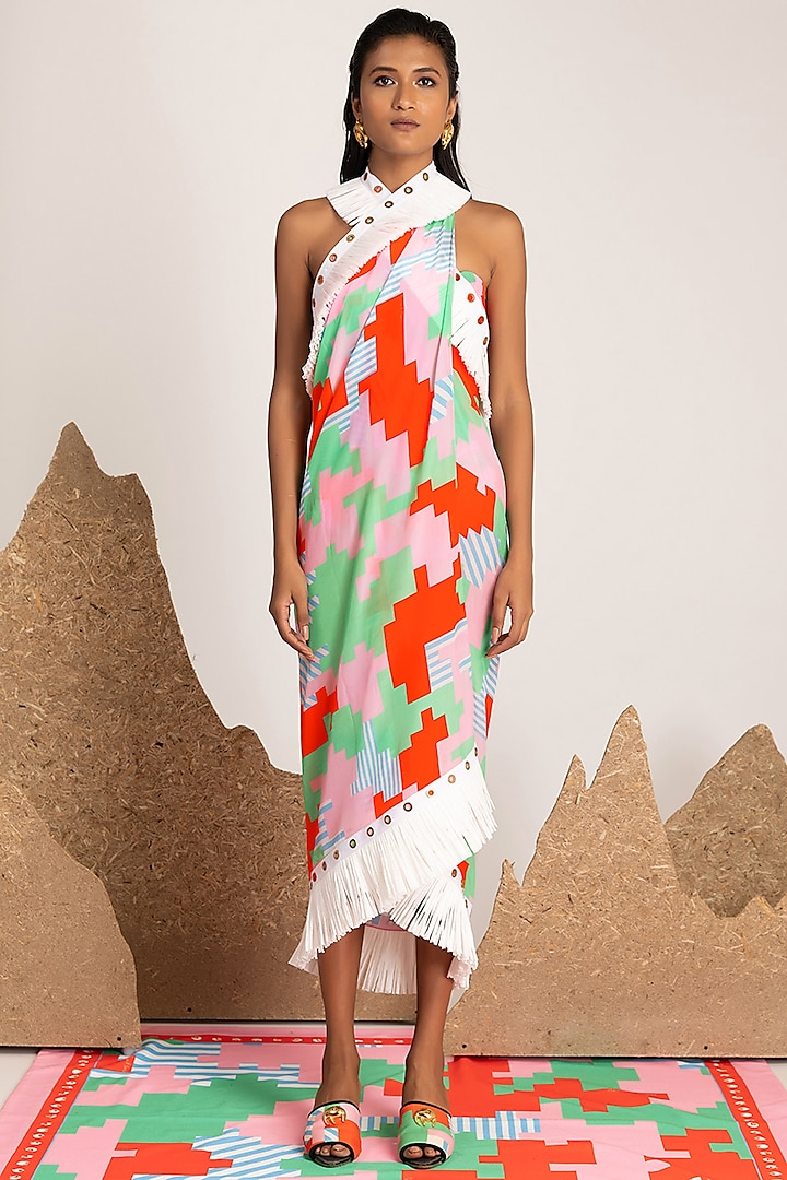 Multi-Colored Cover-Up With Print by Shivan & Narresh