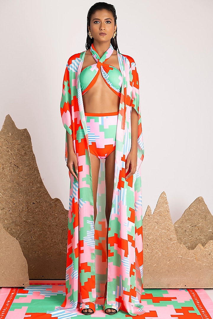 Multi-Colored Printed Resort Robe by Shivan & Narresh