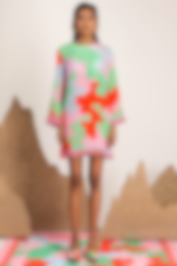 Multi-Colored Printed Shift Dress by Shivan & Narresh