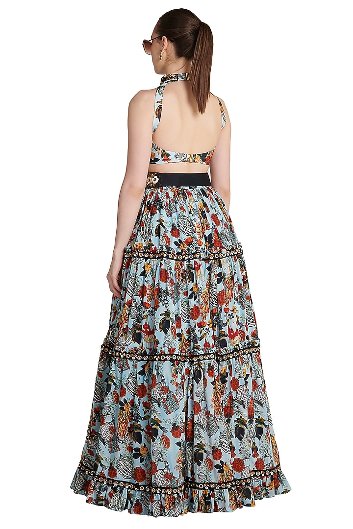 Multi Colored Printed Skein Skirt by Shivan & Narresh at Pernia's Pop Up Shop