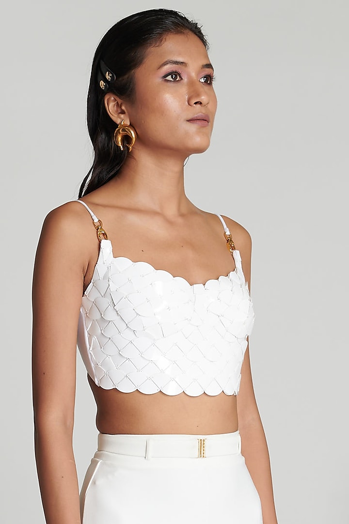 Ivory Skeinwork Bustier by Shivan & Narresh