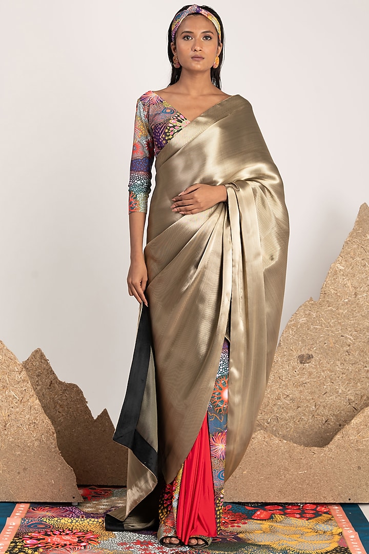 Liquid Gold Pre-Stitched Saree Set by Shivan & Narresh