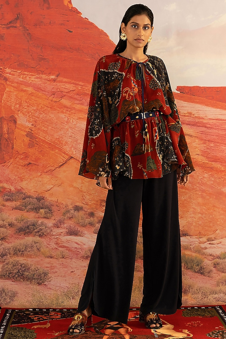 Multi-Coloured Viscose Cellulose Crepe Top by Shivan & Narresh at Pernia's Pop Up Shop