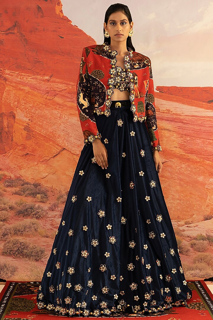 Multi-Coloured Italian Jersey Jacket by Shivan & Narresh at Pernia's Pop Up Shop