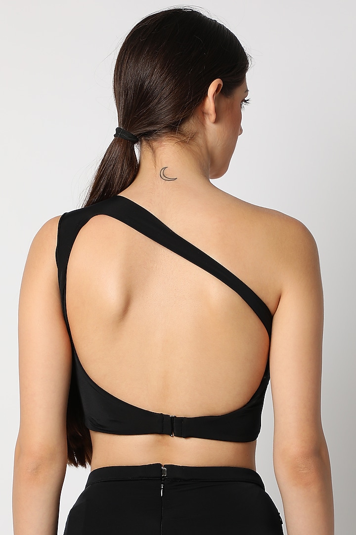 Black One Shoulder Bustier by Shivan & Narresh at Pernia's Pop Up Shop