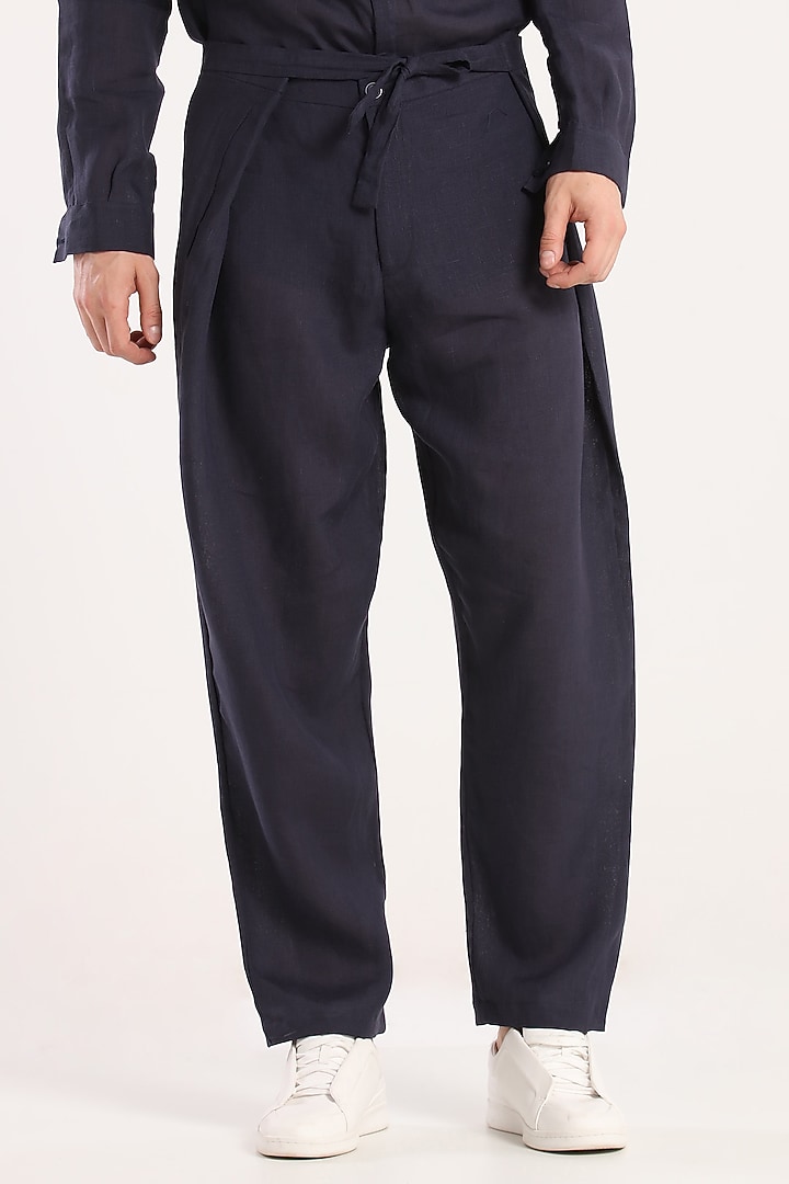 Black Trousers With Tie-Up by Son Of A Noble SNOB at Pernia's Pop Up Shop