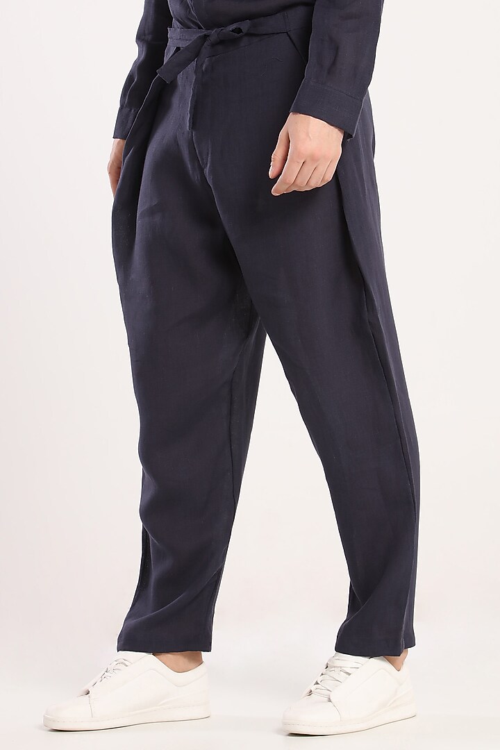 Black Trousers With Tie-Up by Son Of A Noble SNOB at Pernia's Pop Up Shop